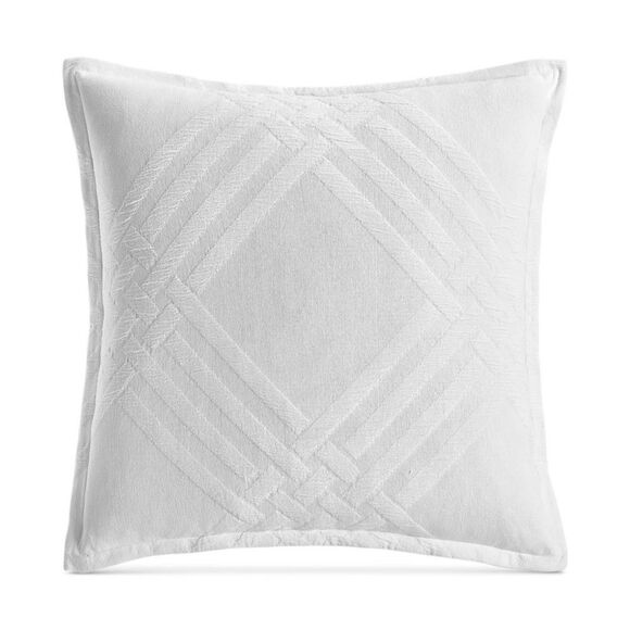 Hotel Collection Other - Hotel Collection White Locked Geo Cotton Euro Square Sham 26 x 26